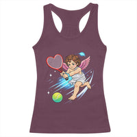 Funny Cupid Tennis Player Racerback Tank Top Valentines Day Gift - Wonder Print Shop