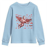 Cute Cupid Tennis Angel Youth Sweatshirt Valentines Day Gift - Wonder Print Shop