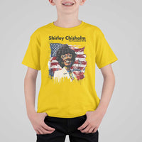 Shirley Chisholm For President 1972 With American Flag T Shirt For Kid