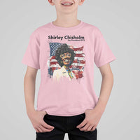 Shirley Chisholm For President 1972 With American Flag T Shirt For Kid