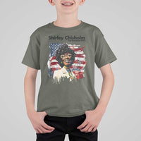 Shirley Chisholm For President 1972 With American Flag T Shirt For Kid