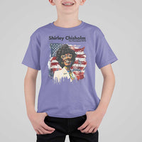 Shirley Chisholm For President 1972 With American Flag T Shirt For Kid