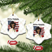 Shirley Chisholm For President 1972 With American Flag Ceramic Ornament