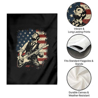 Vintage Abraham Lincoln Playing Electric Guitar Garden Flag Patriotic Rocker Gift