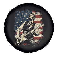 Vintage Abraham Lincoln Playing Electric Guitar Spare Tire Cover Patriotic Rocker Gift