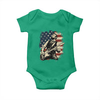 Vintage Abraham Lincoln Playing Electric Guitar Baby Onesie Patriotic Rocker Gift