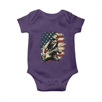 Vintage Abraham Lincoln Playing Electric Guitar Baby Onesie Patriotic Rocker Gift