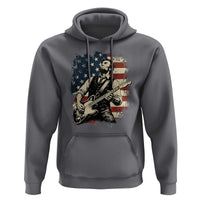 Vintage Abraham Lincoln Playing Electric Guitar Hoodie Patriotic Rocker Gift