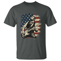 Vintage Abraham Lincoln Playing Electric Guitar T Shirt Patriotic Rocker Gift