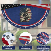 Vintage Abraham Lincoln Playing Electric Guitar Patriotic Fan Flag Rocker Gift
