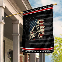 Vintage Abraham Lincoln Playing Electric Guitar Garden Flag Patriotic Rocker Gift