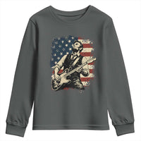 Vintage Abraham Lincoln Playing Electric Guitar Youth Sweatshirt Patriotic Rocker Gift