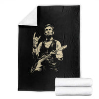 Rock And Roll Abraham Lincoln Playing Guitar Throw Blanket Vintage Patriotic Music Gift
