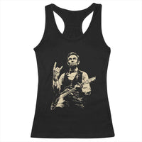 Rock And Roll Abraham Lincoln Playing Guitar Racerback Tank Top Vintage Patriotic Music Gift