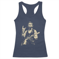 Rock And Roll Abraham Lincoln Playing Guitar Racerback Tank Top Vintage Patriotic Music Gift