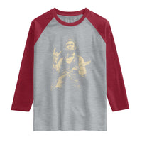 Rock And Roll Abraham Lincoln Playing Guitar Raglan Shirt Vintage Patriotic Music Gift
