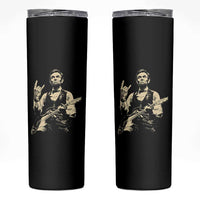 Rock And Roll Abraham Lincoln Playing Guitar Skinny Tumbler Vintage Patriotic Music Gift