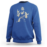 Rock And Roll Abraham Lincoln Playing Guitar Sweatshirt Vintage Patriotic Music Gift