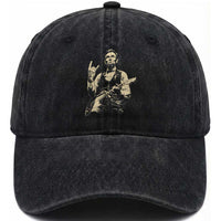 Rock And Roll Abraham Lincoln Playing Guitar Washed Cotton Baseball Cap Vintage Patriotic Music Gift