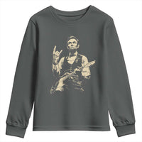Rock And Roll Abraham Lincoln Playing Guitar Youth Sweatshirt Vintage Patriotic Music Gift