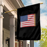 Pencil Stripes USA Flag Garden Flag Proud American Teacher Graduation Gift