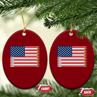 Pencil Stripes USA Flag Ceramic Ornament Proud American Teacher Graduation Gift