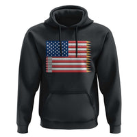 Pencil Stripes USA Flag Hoodie Proud American Teacher Graduation Gift