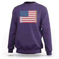 Pencil Stripes USA Flag Sweatshirt Proud American Teacher Graduation Gift