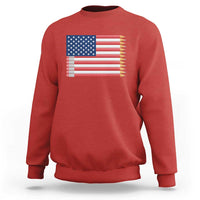 Pencil Stripes USA Flag Sweatshirt Proud American Teacher Graduation Gift