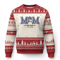 Patriotic Mothers Day Gift Ugly Christmas Sweater USA 250 Years Celebration