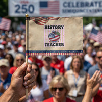 Inspiring Young Minds Teacher Patriotic Handheld Flag 250th Anniversary Educator Gift