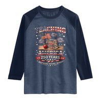 American Teacher Gift Raglan Shirt Inspiring Young Minds 250th Anniversary