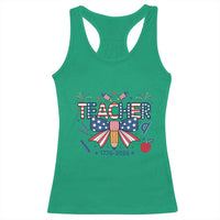 Proud American Teacher 250 Years Racerback Tank Top Patriotic Educator Gift