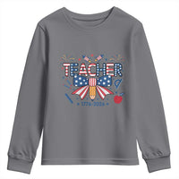 Proud American Teacher 250 Years Youth Sweatshirt Patriotic Educator Gift