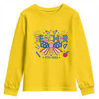 Proud American Teacher 250 Years Youth Sweatshirt Patriotic Educator Gift