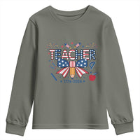 Proud American Teacher 250 Years Youth Sweatshirt Patriotic Educator Gift