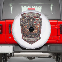 Vintage Proud American Welder Spare Tire Cover Built By Fire Blue Collar Dad Gift