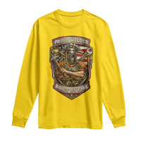 Vintage Proud American Welder Long Sleeve Shirt Built By Fire Blue Collar Dad Gift