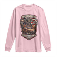 Vintage Proud American Welder Long Sleeve Shirt Built By Fire Blue Collar Dad Gift