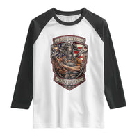 Vintage Proud American Welder Raglan Shirt Built By Fire Blue Collar Dad Gift