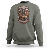 Vintage Proud American Welder Sweatshirt Built By Fire Blue Collar Dad Gift