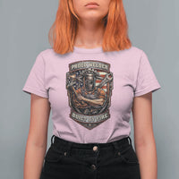 Vintage Proud American Welder T Shirt For Women Built By Fire Blue Collar Dad Gift