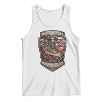 Vintage Proud American Welder Tank Top Built By Fire Blue Collar Dad Gift