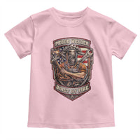 Vintage Proud American Welder Toddler T Shirt Built By Fire Blue Collar Dad Gift