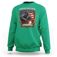 Built To Last Proud Welder Sweatshirt Blue Collar American Dad Gift