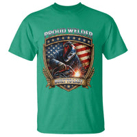 Built To Last Proud Welder T Shirt Blue Collar American Dad Gift