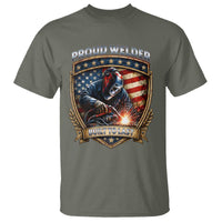 Built To Last Proud Welder T Shirt Blue Collar American Dad Gift