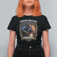 Built To Last Proud Welder T Shirt For Women Blue Collar American Dad Gift