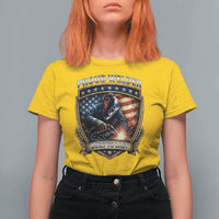 Built To Last Proud Welder T Shirt For Women Blue Collar American Dad Gift