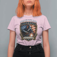 Built To Last Proud Welder T Shirt For Women Blue Collar American Dad Gift